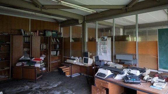 abandoned office building